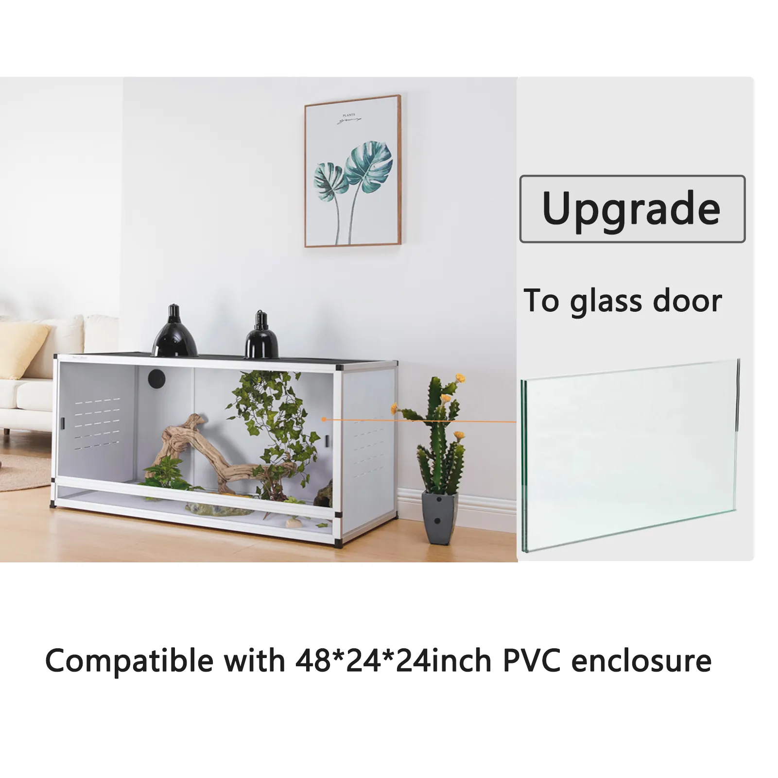 Toxirium Tempered Glass Replacement Doors for 48x24x24 inch enclosures.